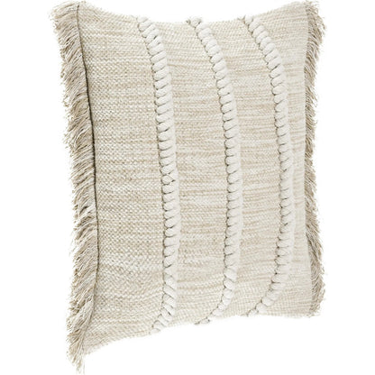 Lucera Woven Fabric Throw Pillow by Villa by Classic Home in beige. Made from 100% cotton in a transitional style.