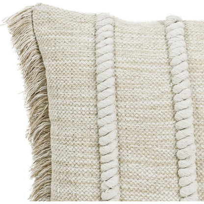 Lucera Woven Fabric Throw Pillow by Villa by Classic Home in beige. Made from 100% cotton in a transitional style.