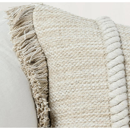 Lucera Woven Fabric Throw Pillow by Villa by Classic Home in beige. Made from 100% cotton in a transitional style.