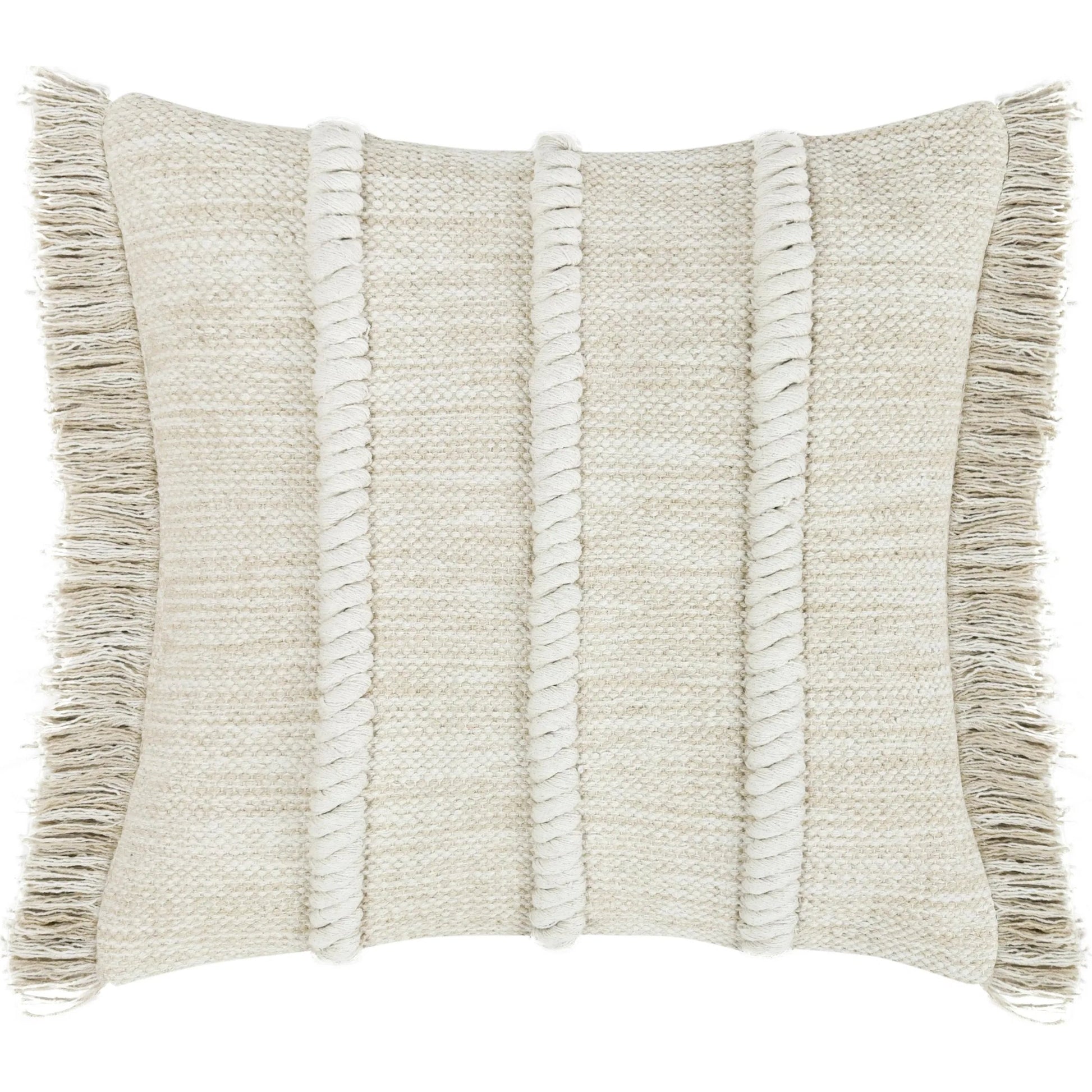 Lucera Woven Fabric Throw Pillow by Villa by Classic Home in beige. Made from 100% cotton in a transitional style.