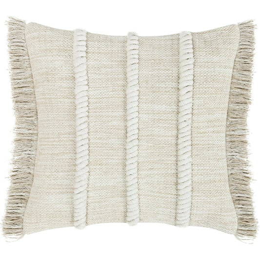 Lucera Woven Fabric Throw Pillow by Villa by Classic Home in beige. Made from 100% cotton in a unique style.