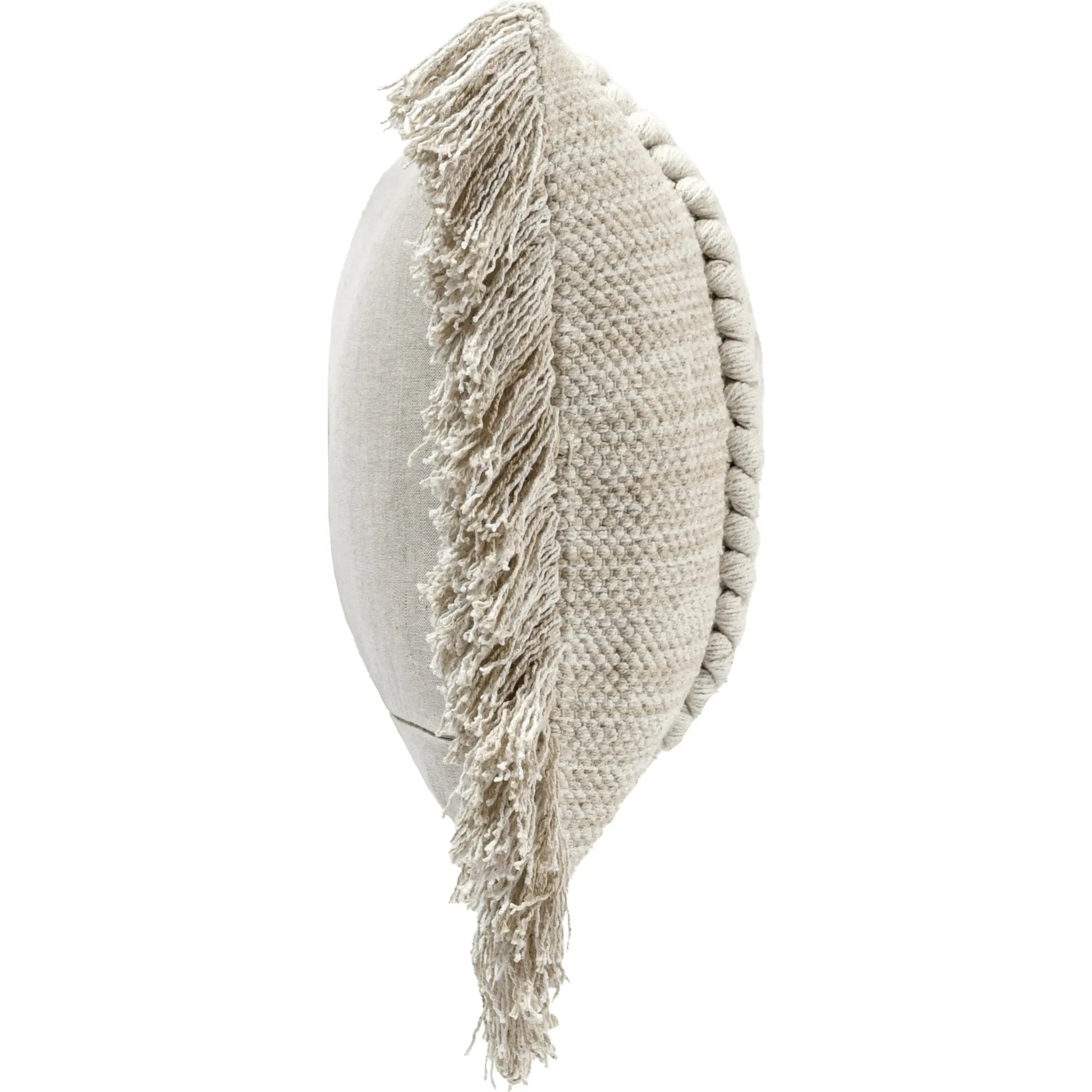 Lucera Woven Fabric Throw Pillow by Villa by Classic Home in beige. Made from 100% cotton in a transitional style.