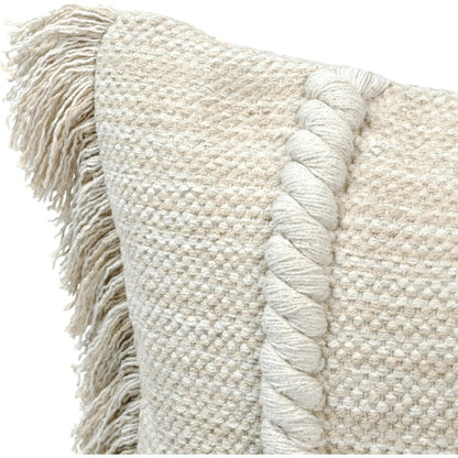 Lucera Woven Fabric Throw Pillow by Villa by Classic Home in beige. Made from 100% cotton in a transitional style.