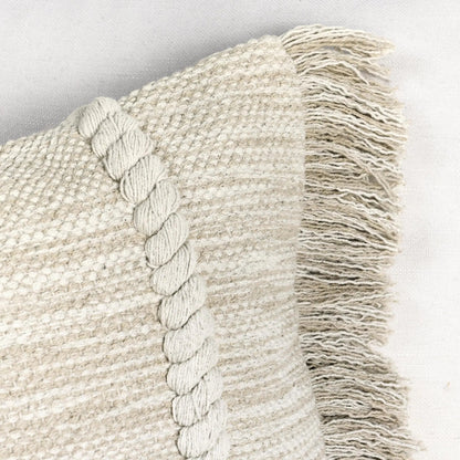 Lucera Woven Fabric Throw Pillow by Villa by Classic Home in beige. Made from 100% cotton in a transitional style.