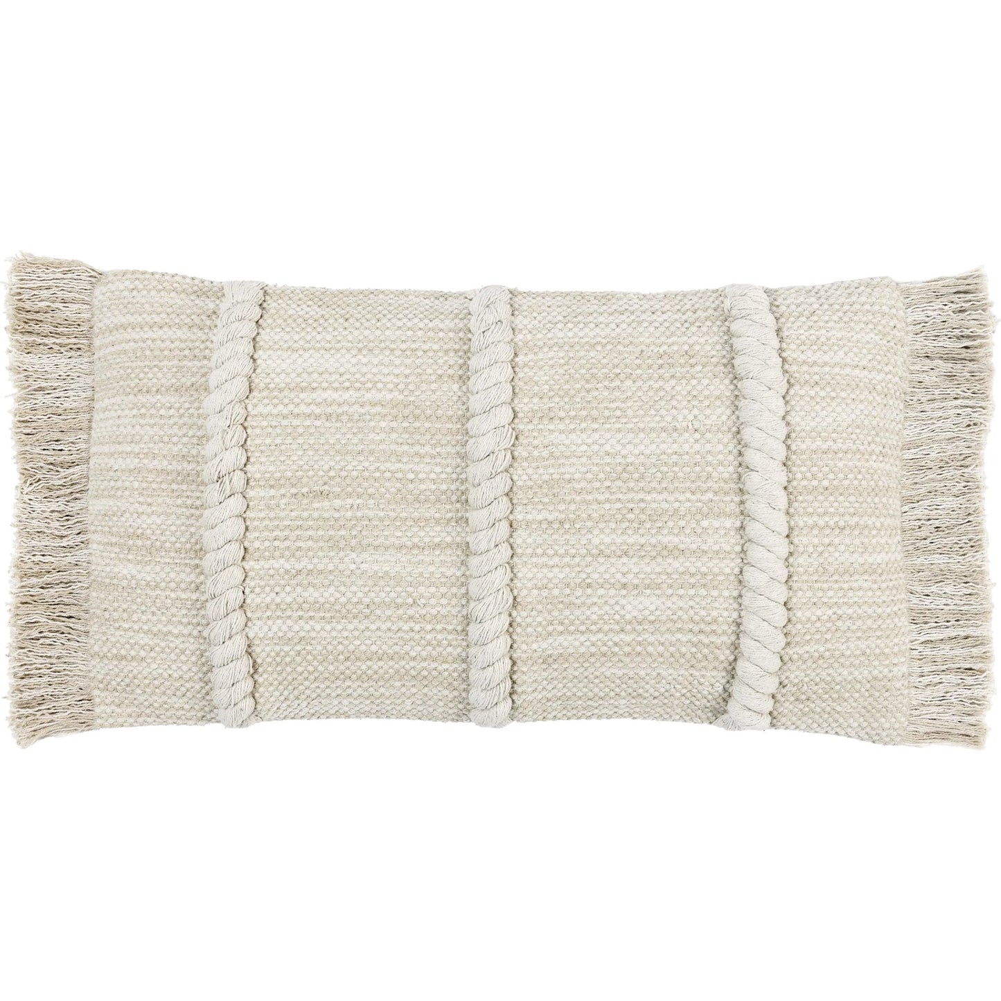 001 SI-2243721 | Primary Silo | Lucera Woven Fabric Throw Pillow by Villa by Classic Home in beige. Made from 100% cotton in a transitional style.