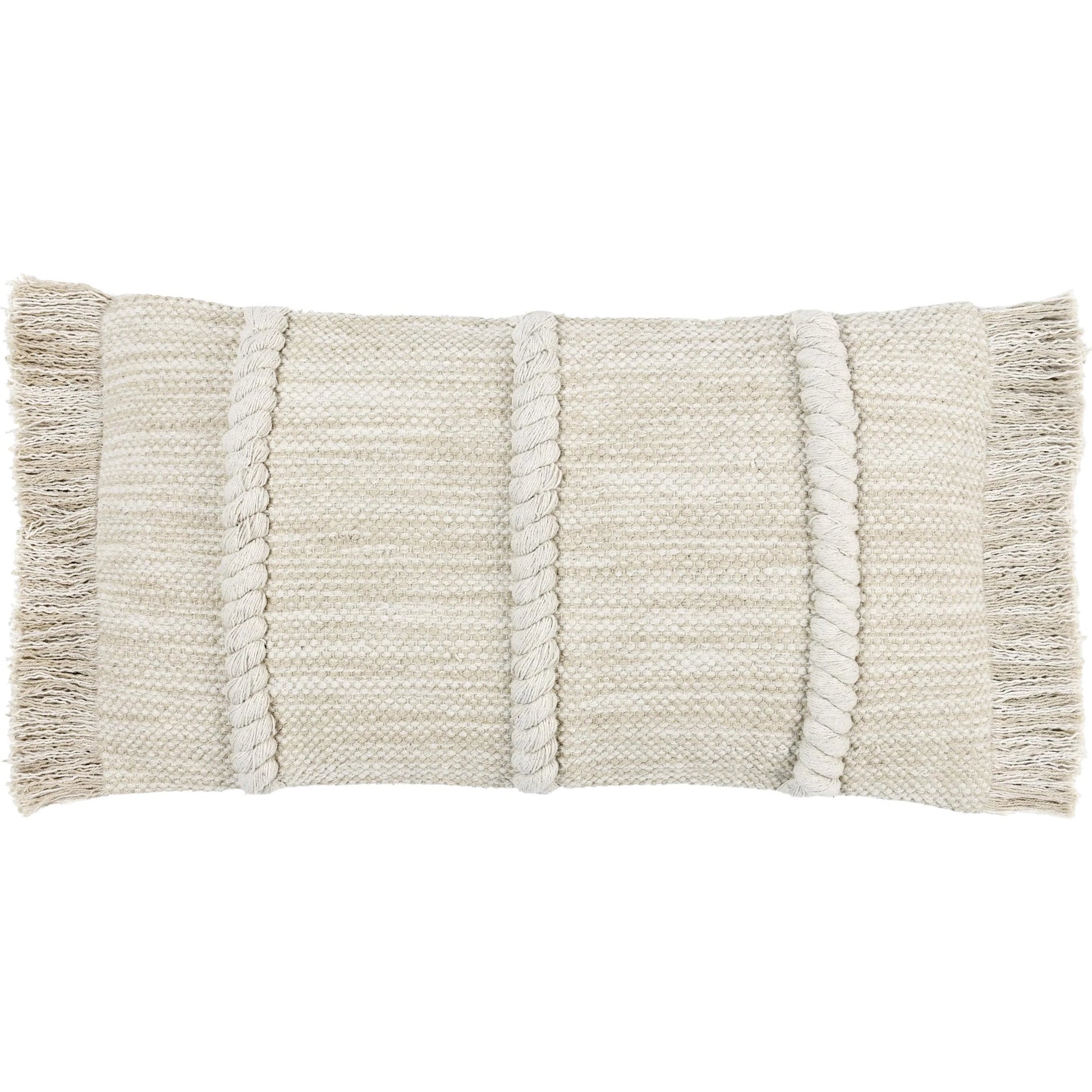 Lucera Woven Fabric Throw Pillow by Villa by Classic Home in beige. Made from 100% cotton in a transitional style.