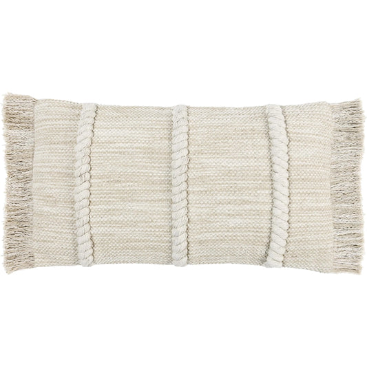 Lucera Woven Fabric Throw Pillow by Villa by Classic Home in beige. Made from 100% cotton in a unique style.