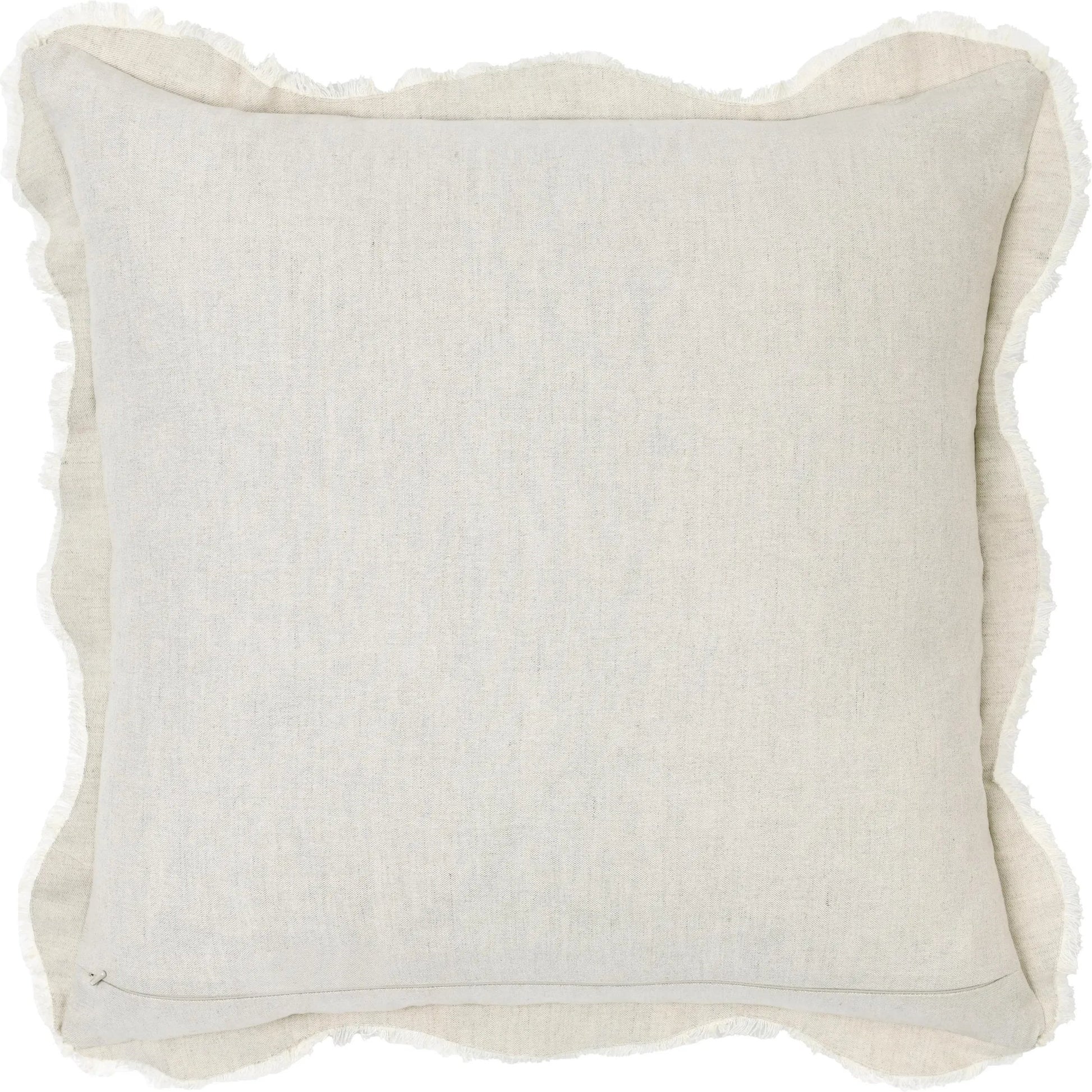 Tollo Applique Design Linen Blend Throw Pillow by Villa by Classic Home in ivory. Made from 50% cotton, 50% linen in a transitional style.