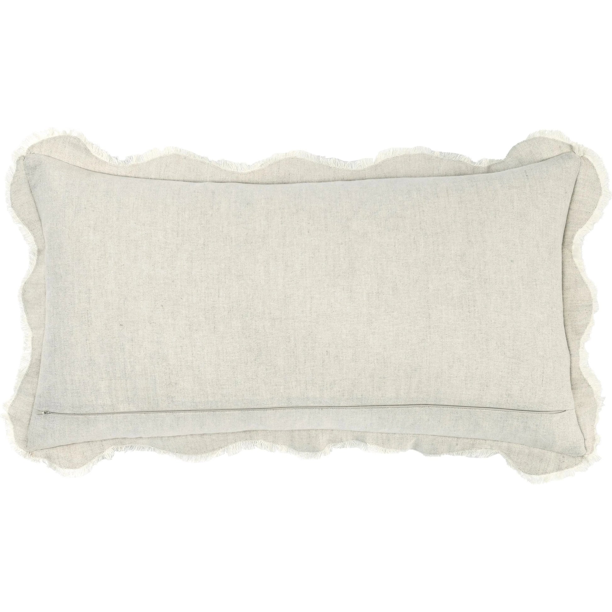 Tollo Applique Design Linen Blend Throw Pillow by Villa by Classic Home in ivory. Made from 50% cotton, 50% linen in a transitional style.