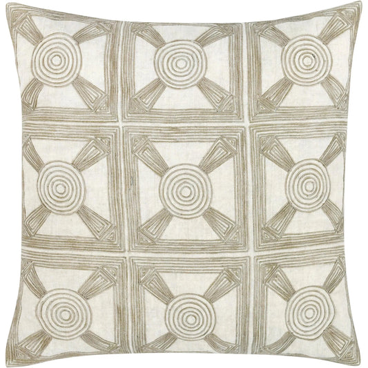 Baia Embroidered Belgian Linen Throw Pillow by Villa by Classic Home. Made from 100% belgian flax linen in a unique style.