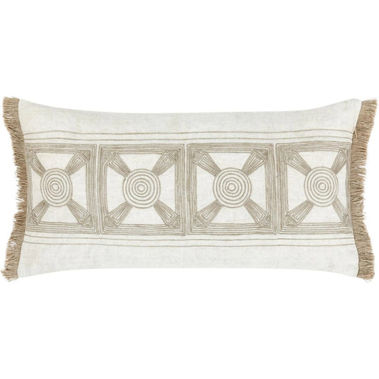 Baia Embroidered Belgian Linen Throw Pillow by Villa by Classic Home. Made from 100% belgian flax linen in a unique style.