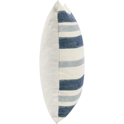 Seiano Belgian Linen Throw Pillow by Villa by Classic Home in blue. Made from 100% belgian flax linen in a transitional style.