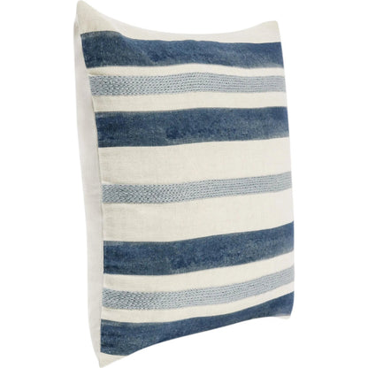 Seiano Belgian Linen Throw Pillow by Villa by Classic Home in blue. Made from 100% belgian flax linen in a transitional style.