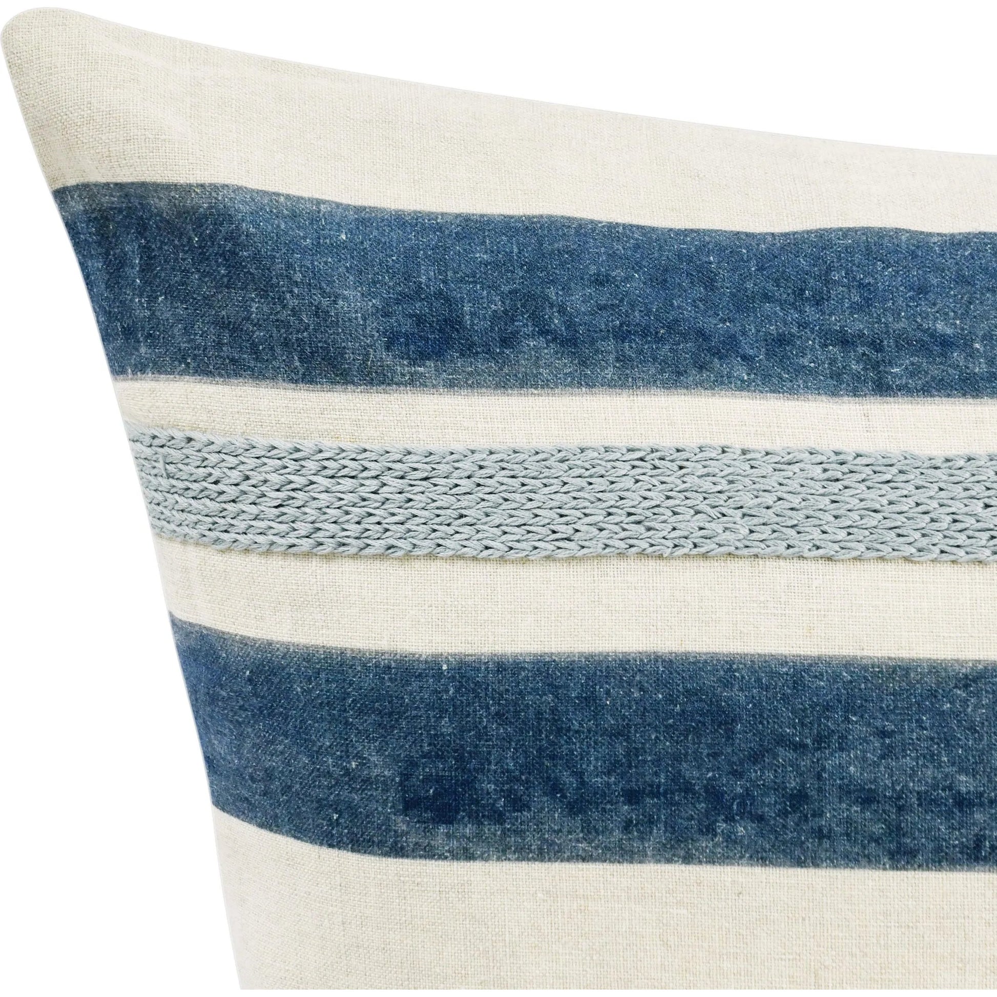 Seiano Belgian Linen Throw Pillow by Villa by Classic Home in blue. Made from 100% belgian flax linen in a transitional style.