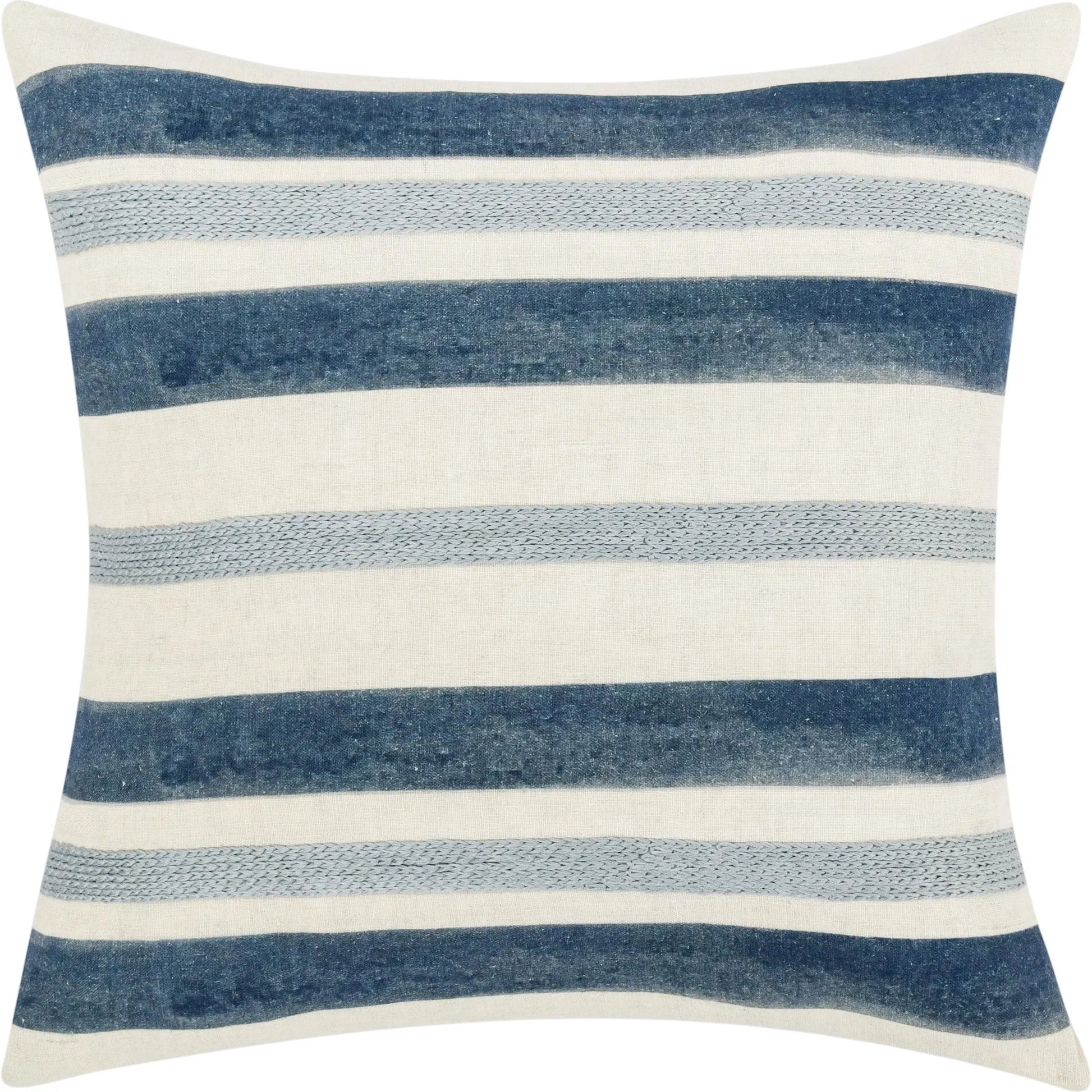 Seiano Belgian Linen Throw Pillow by Villa by Classic Home in blue. Made from 100% belgian flax linen in a transitional style.