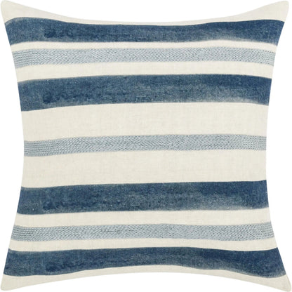 Seiano Belgian Linen Throw Pillow by Villa by Classic Home in blue. Made from 100% belgian flax linen in a transitional style.