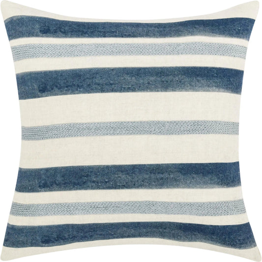 Seiano Belgian Linen Throw Pillow by Villa by Classic Home in blue. Made from 100% belgian flax linen in a unique style.