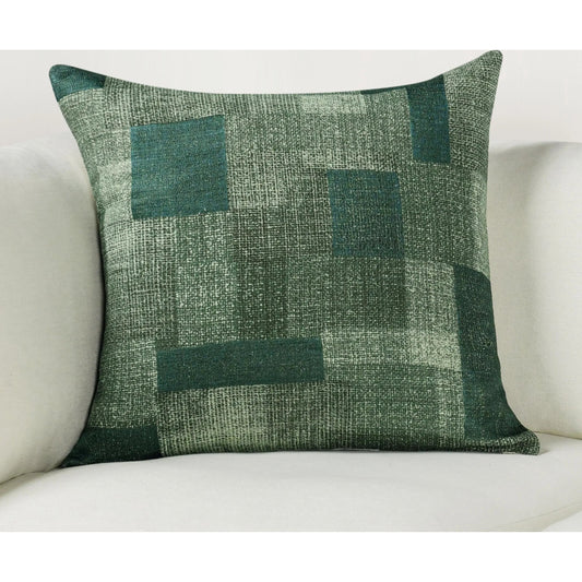 Praia Belgian Linen Throw Pillow by Villa by Classic Home in green. Made from 100% belgian flax linen in a modern style.