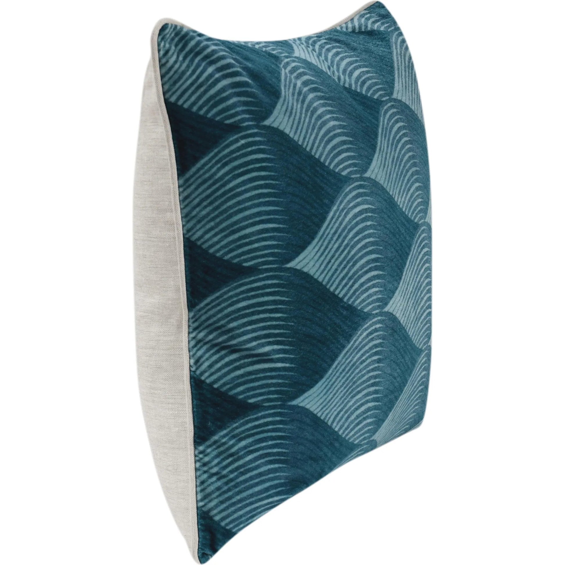 Scala Cotton Velvet Throw Pillow by Villa by Classic Home in blue. Made from 100% cotton velvet in a eclectic & global style.