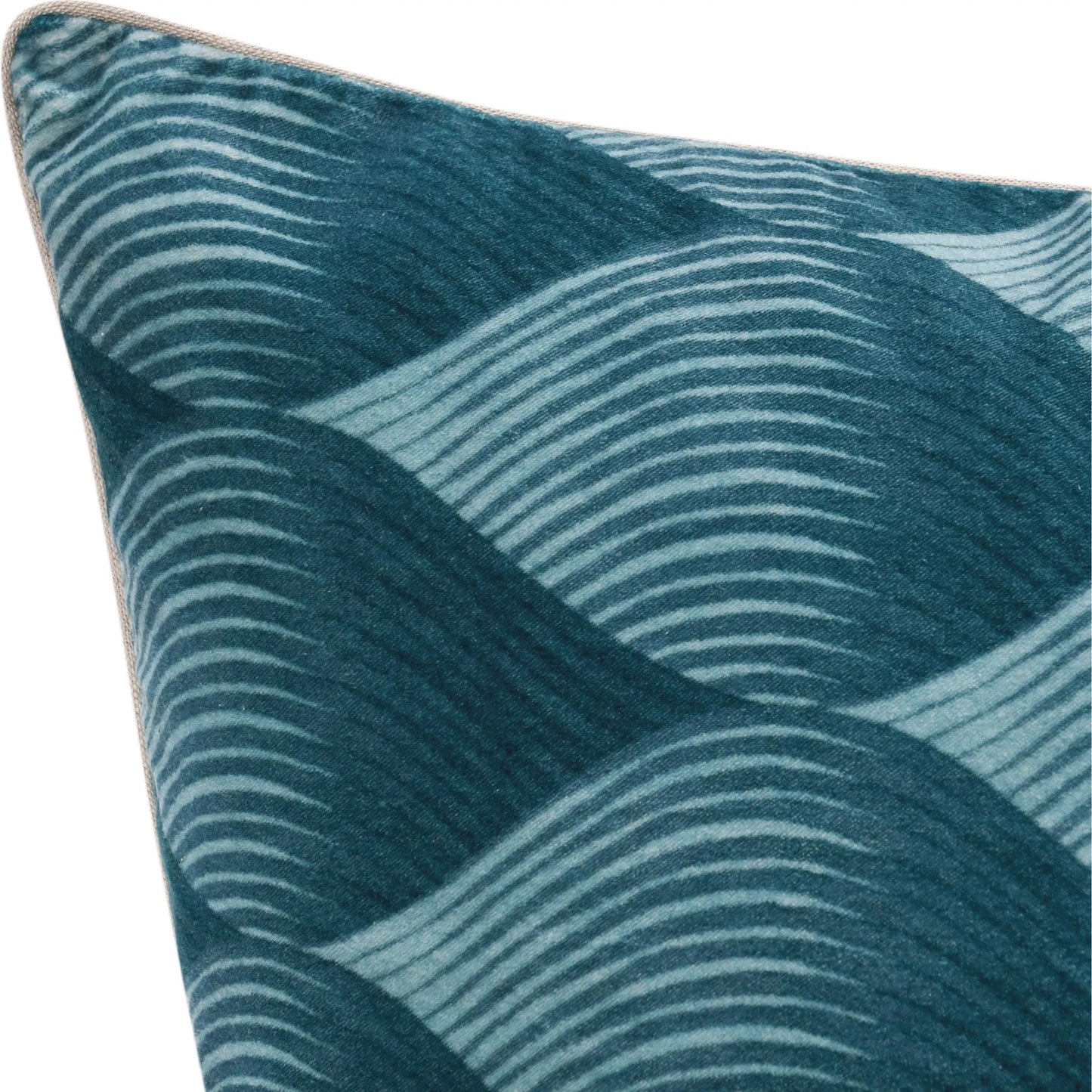 004 SI-2243731 | Closeup | Scala Cotton Velvet Throw Pillow by Villa by Classic Home in blue. Made from 100% cotton velvet in a eclectic & global style.