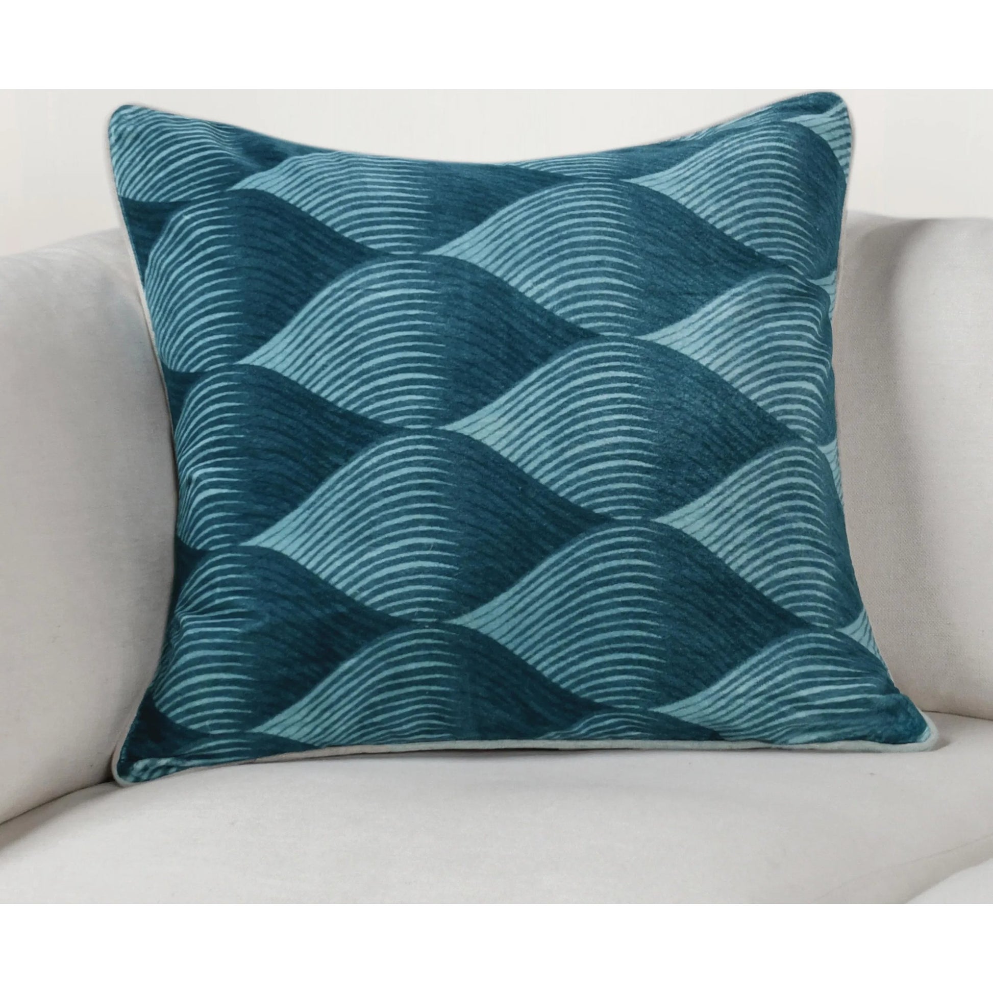 Scala Cotton Velvet Throw Pillow by Villa by Classic Home in blue. Made from 100% cotton velvet in a eclectic & global style.