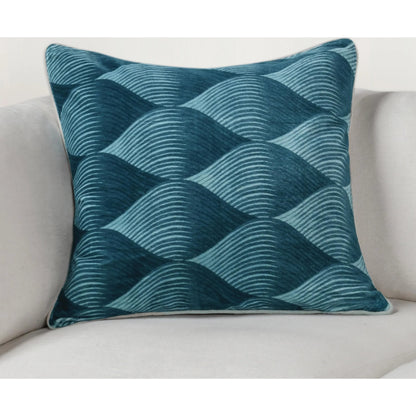 Scala Cotton Velvet Throw Pillow by Villa by Classic Home in blue. Made from 100% cotton velvet in a eclectic & global style.