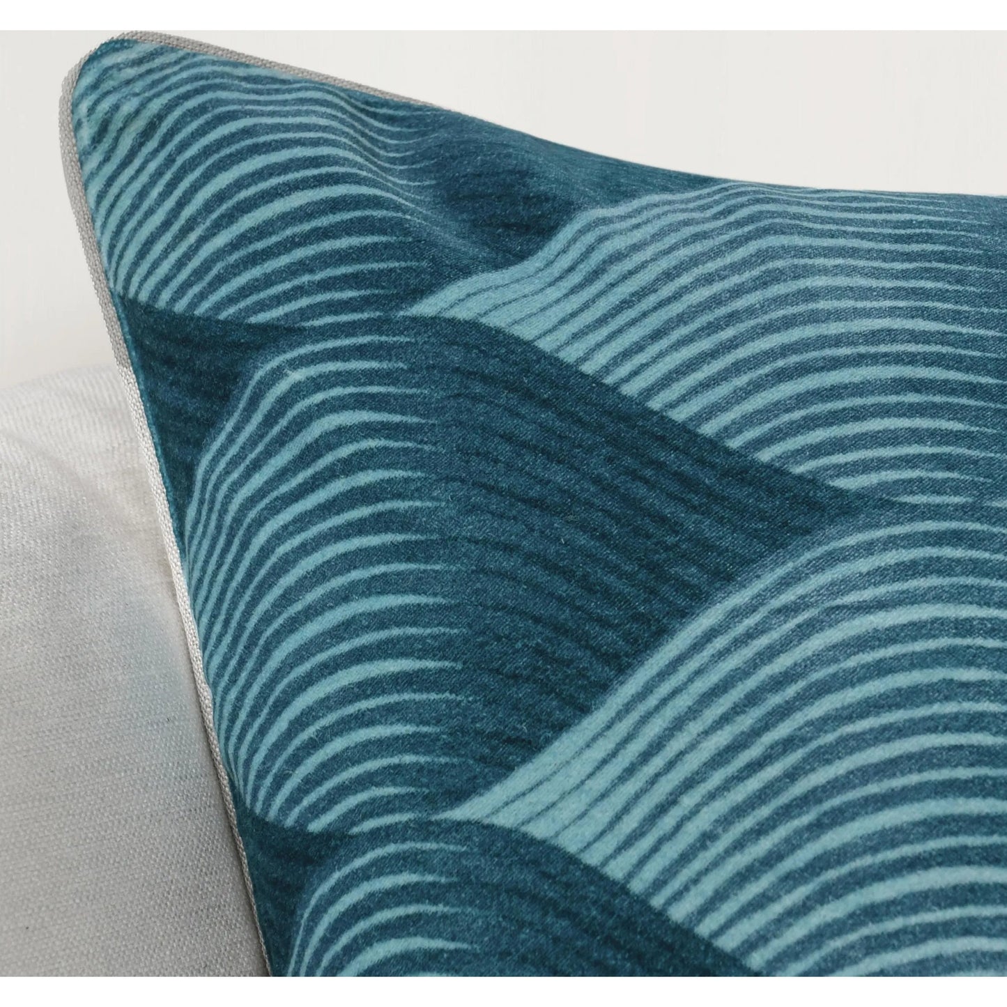 002 SI-2243731 | Closeup | Scala Cotton Velvet Throw Pillow by Villa by Classic Home in blue. Made from 100% cotton velvet in a eclectic & global style.