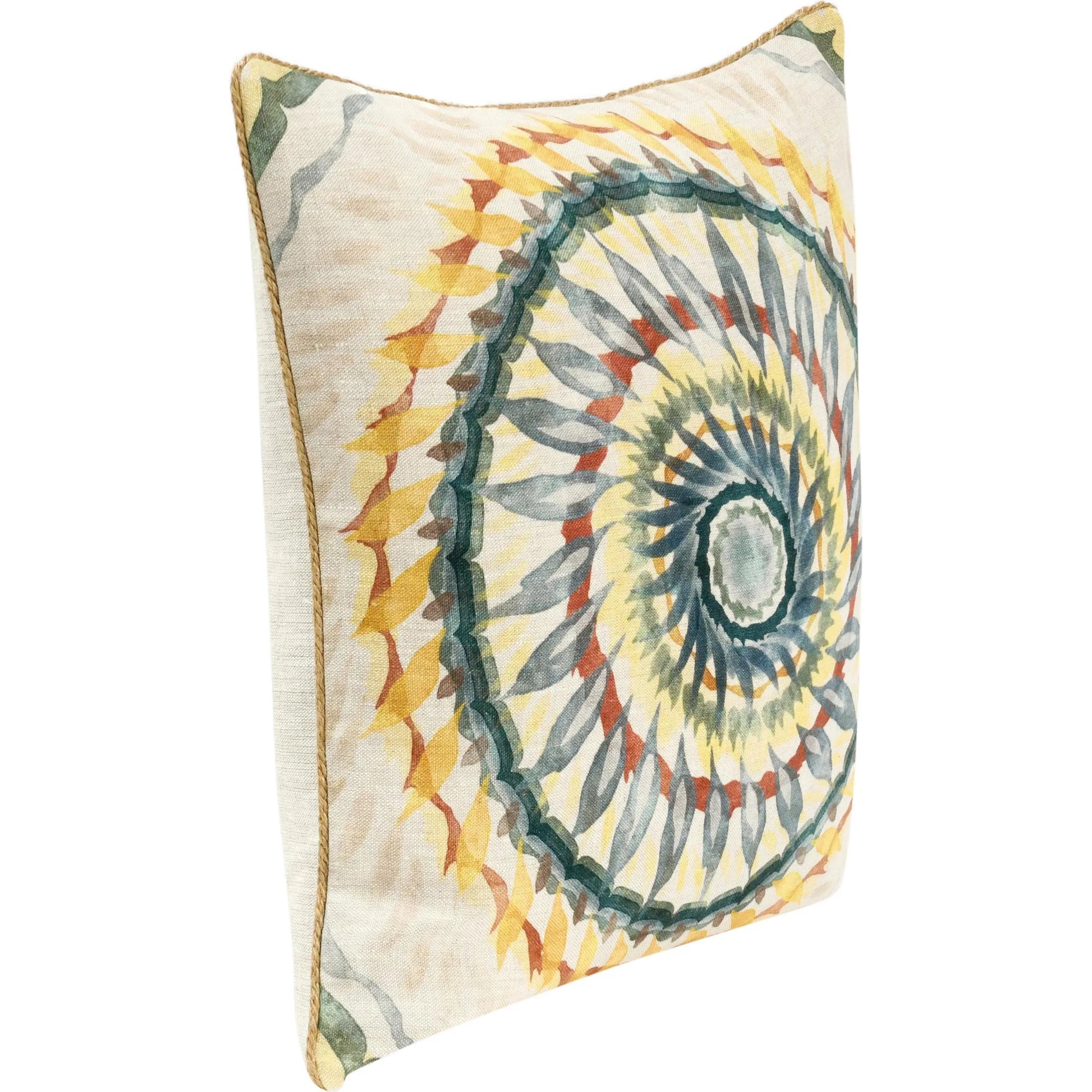 Mesta Belgian Linen Throw Pillow by Villa by Classic Home in multi-color. Made from 100% belgian flax linen in a eclectic & global style.