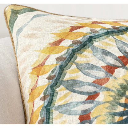 Mesta Belgian Linen Throw Pillow by Villa by Classic Home in multi-color. Made from 100% belgian flax linen in a eclectic & global style.