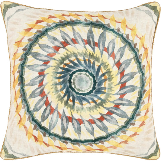 Mesta Belgian Linen Throw Pillow by Villa by Classic Home in multi-color. Made from 100% belgian flax linen in a unique style.