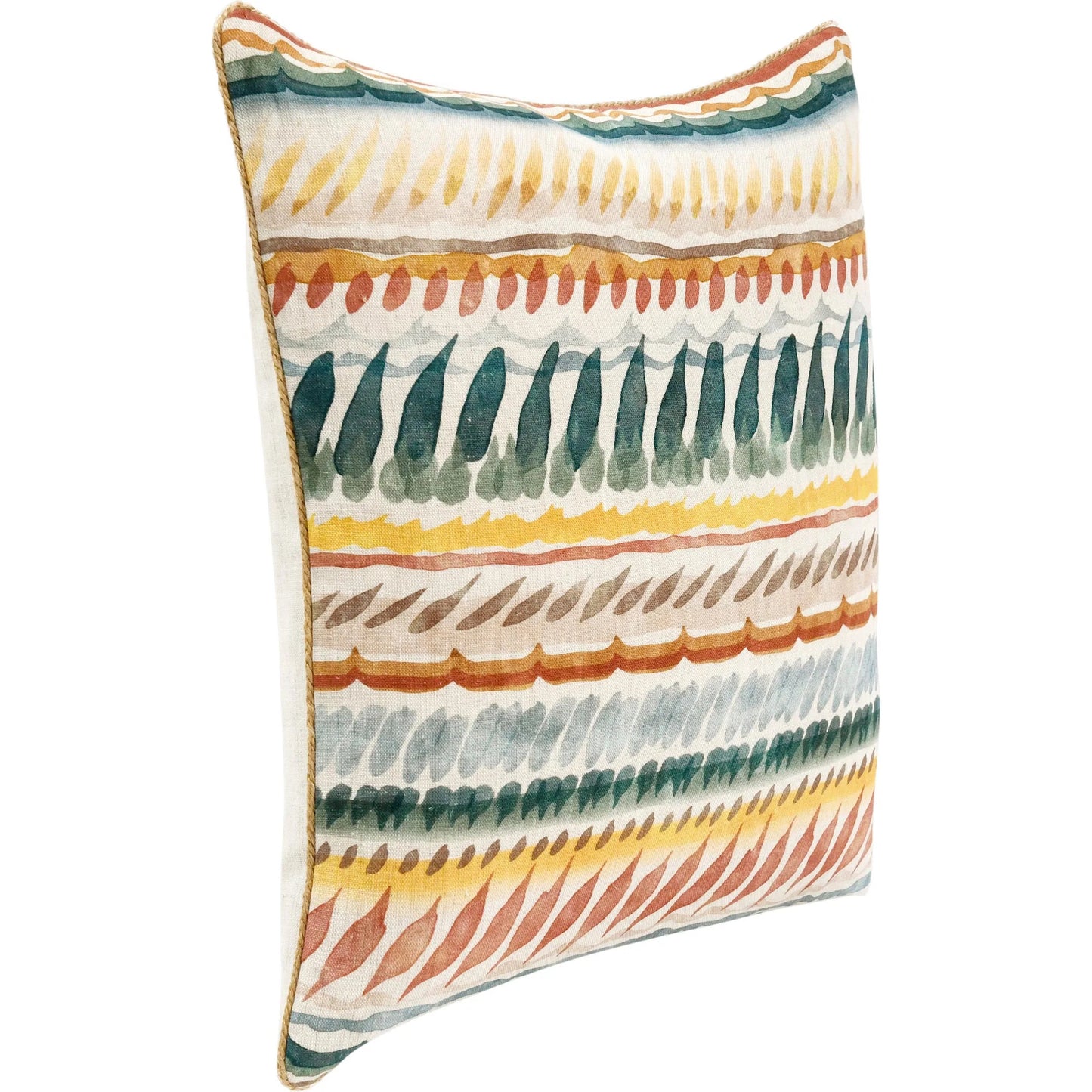 003 SI-2243871 | Additional Silo | Cetara Belgian Linen Fabric Multi-Color Throw Pillow by Villa by Classic Home in multi-color. Made from 100% belgian flax linen in a eclectic & global style.