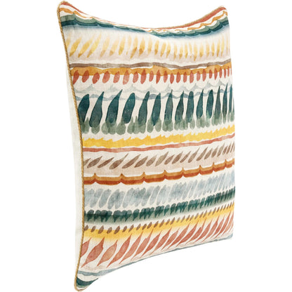 Cetara Belgian Linen Fabric Multi-Color Throw Pillow by Villa by Classic Home in multi-color. Made from 100% belgian flax linen in a eclectic & global style.