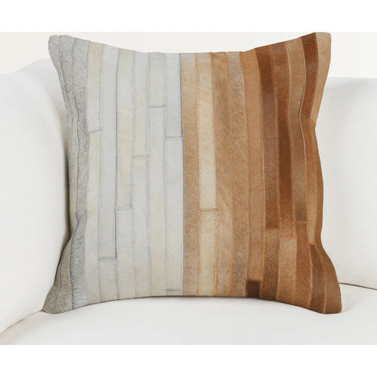 Meru Hair on Hide Throw Pillow by Villa by Classic Home. Made from 100% genuine hair on hide, 50% cotton, 50% linen back in a transitional style.