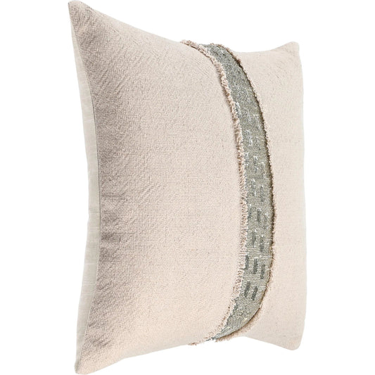 Lira Linen Blend Throw Pillow by Villa by Classic Home in natural. Made from 60% linen, 40% cotton, 100% cotton back in a unique style.