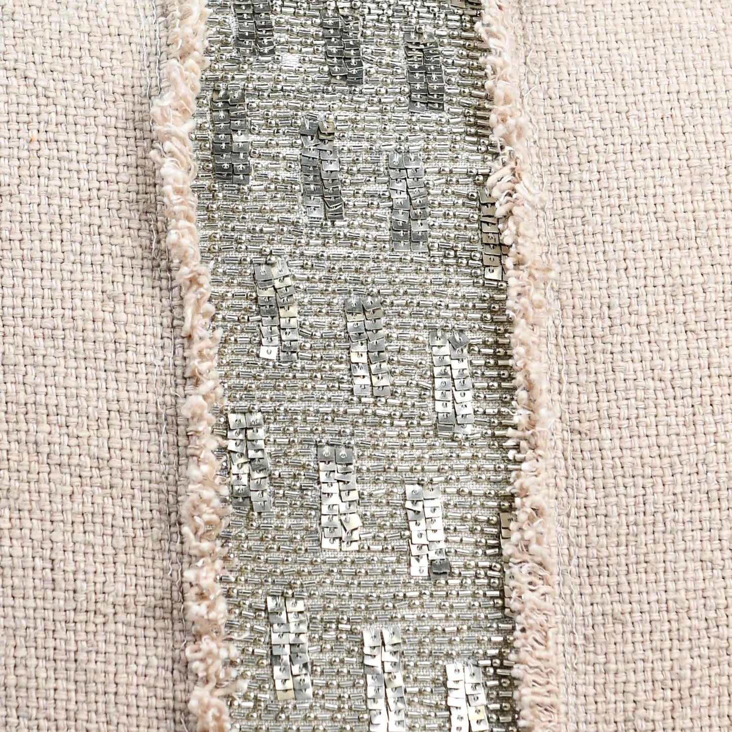 008 SI-2533337 | Closeup | Lira Linen Blend Throw Pillow by Villa by Classic Home in natural. Made from 60% linen, 40% cotton, 100% cotton back in a unique style.