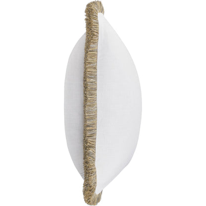 Cara Linen Blend Fabric Throw Pillow by Villa by Classic Home in ivory, natural. Made from 50% cotton, 50% linen in a transitional style.