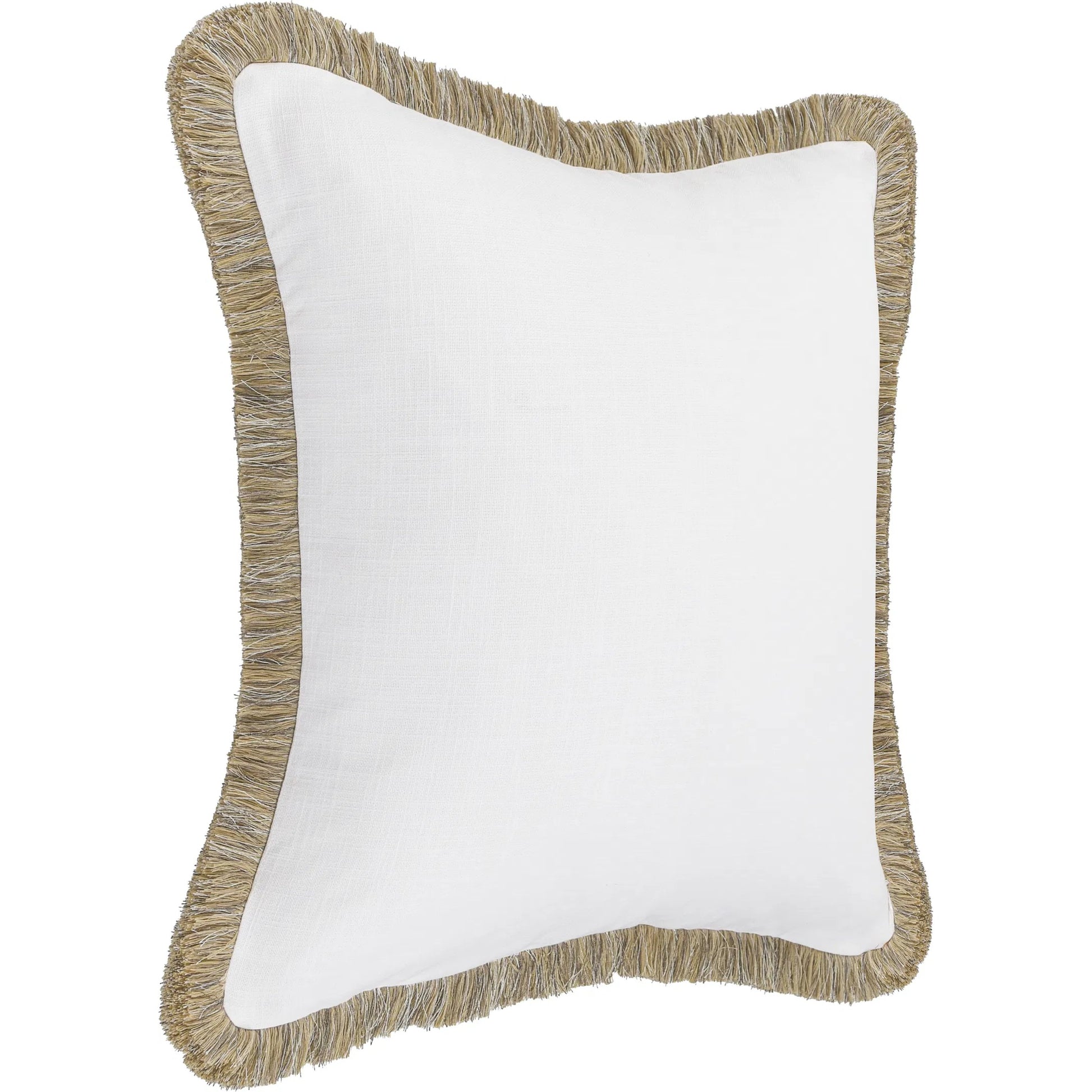 Cara Linen Blend Fabric Throw Pillow by Villa by Classic Home in ivory, natural. Made from 50% cotton, 50% linen in a transitional style.