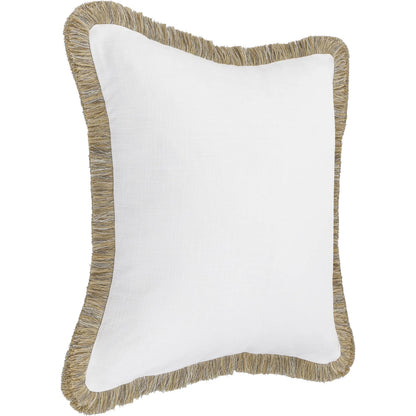 Cara Linen Blend Fabric Throw Pillow by Villa by Classic Home in ivory, natural. Made from 50% cotton, 50% linen in a transitional style.