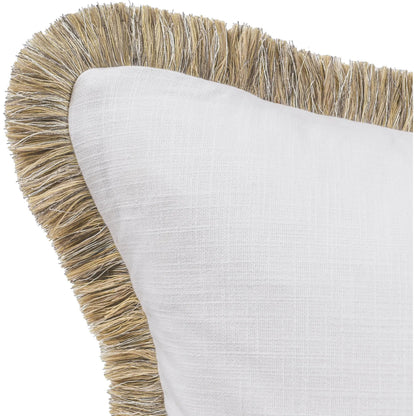 Cara Linen Blend Fabric Throw Pillow by Villa by Classic Home in ivory, natural. Made from 50% cotton, 50% linen in a transitional style.