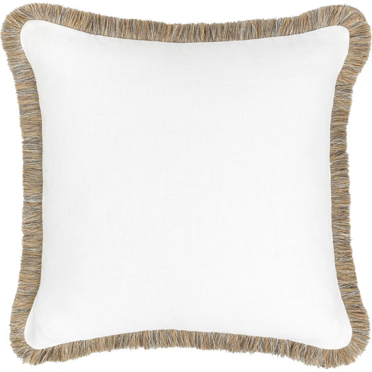 Cara Linen Blend Fabric Throw Pillow by Villa by Classic Home in ivory, natural. Made from 50% cotton, 50% linen in a unique style.