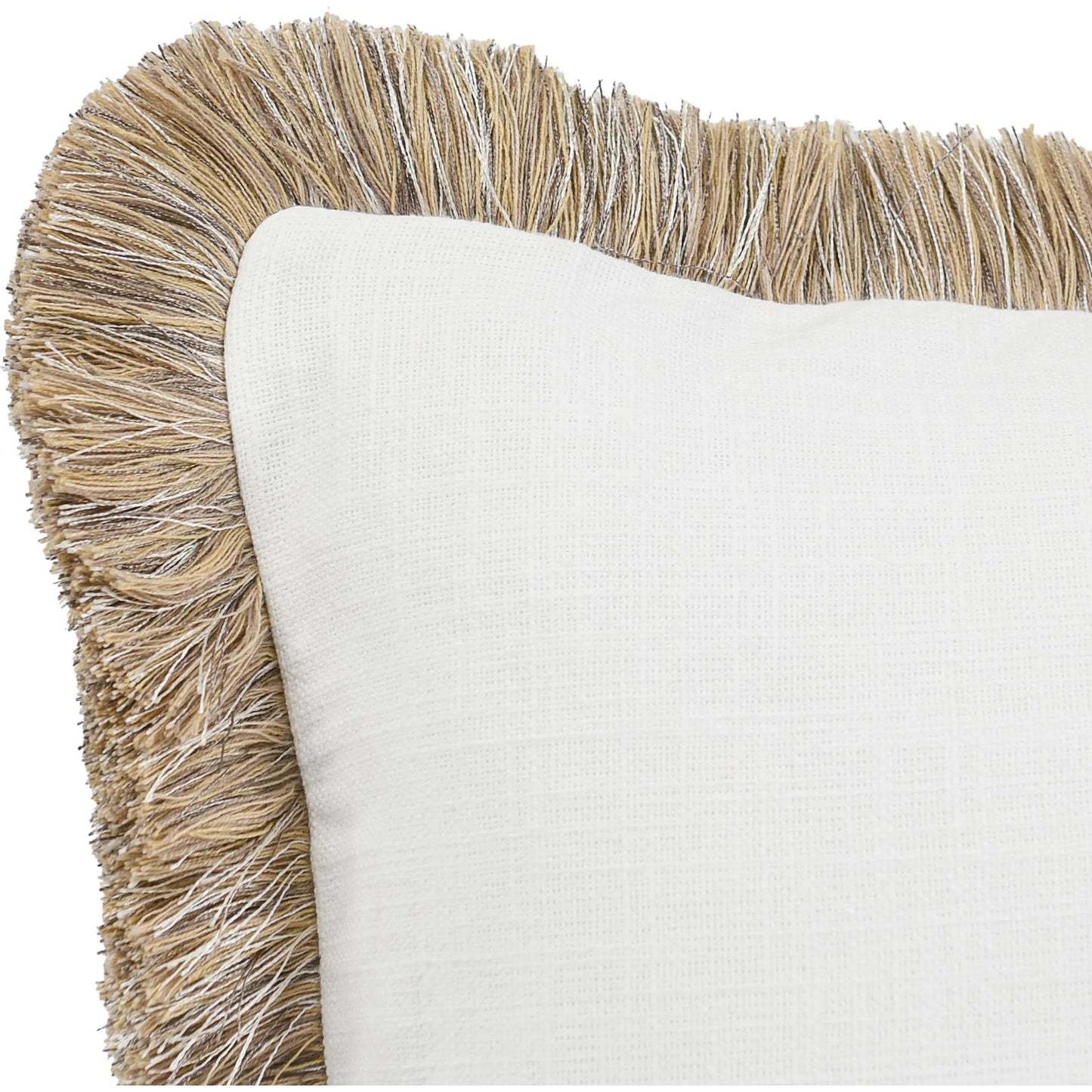 007 SI-2355303 | Closeup | Cara Linen Blend Fabric Throw Pillow by Villa by Classic Home in ivory, natural. Made from 50% cotton, 50% linen in a transitional style.