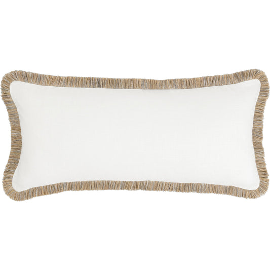 Cara Linen Blend Fabric Throw Pillow by Villa by Classic Home in ivory, natural. Made from 50% cotton, 50% linen in a unique style.