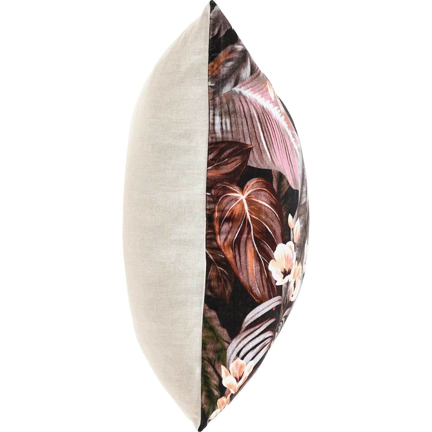 004 SI-2533448 | Additional Silo | Makana Velvet Cotton Throw Pillow by Villa by Classic Home in brown. Made from 100% cotton velvet, 50% cotton, 50% linen back in a unique style.