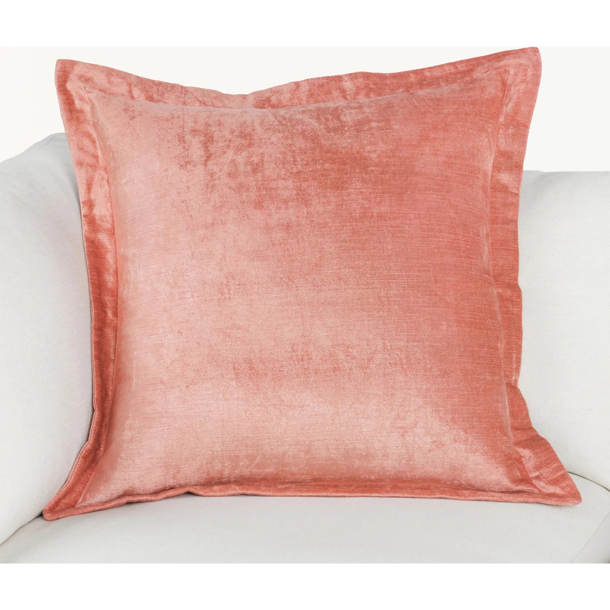 Lapis Velvet Fabric Throw Pillow by Villa by Classic Home in dusty coral. Made from 100% rayon velvet in a unique style.