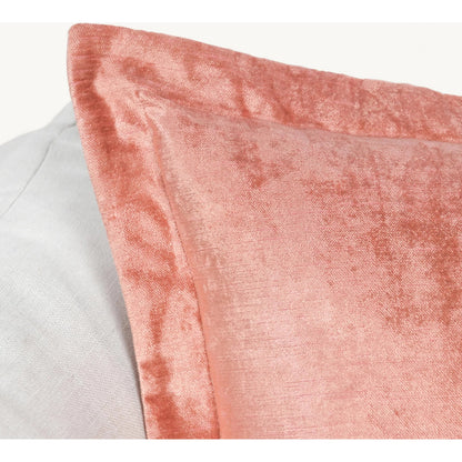 Lapis Velvet Fabric Throw Pillow by Villa by Classic Home in dusty coral. Made from 100% rayon velvet in a unique style.