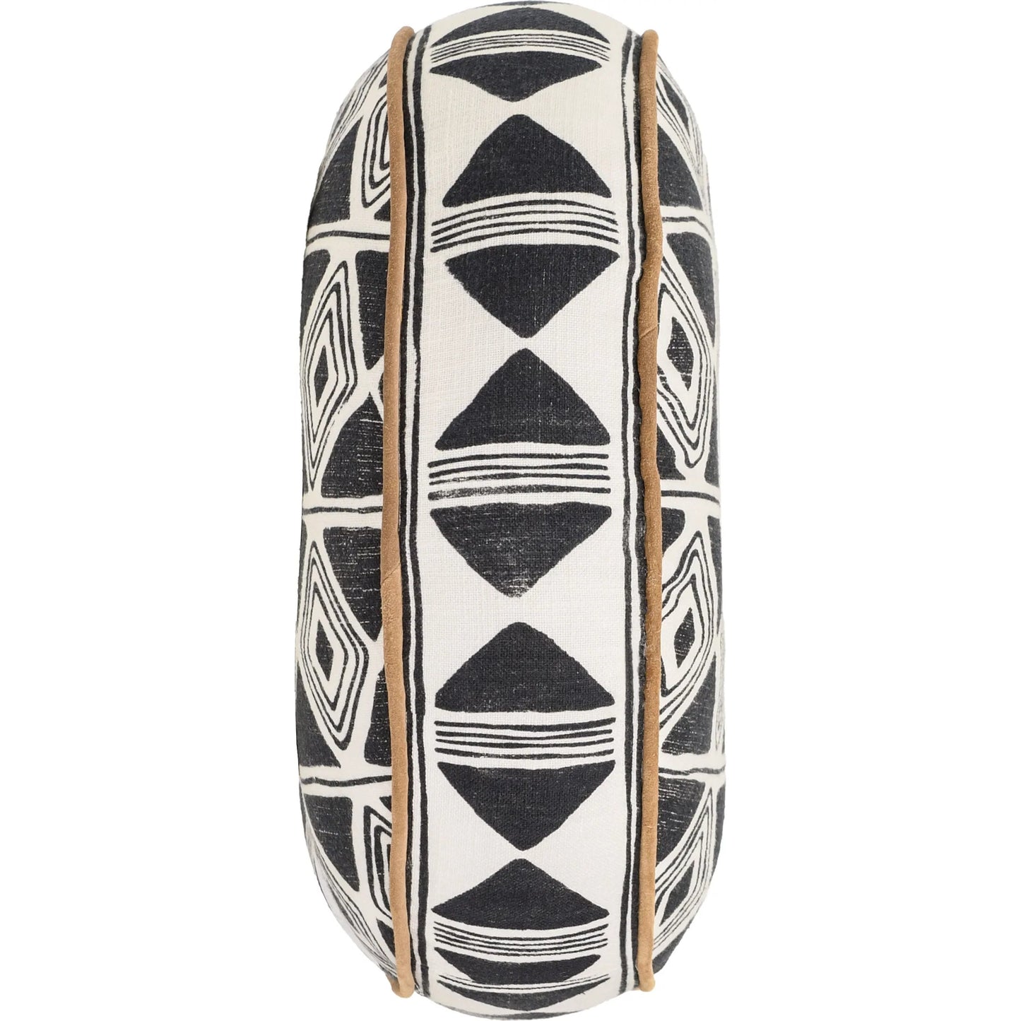 004 SI-2355349 | Additional Silo | Nubia Round Cotton Fabric Throw Pillow by Villa by Classic Home in black, white. Made from unique in a rustic style.