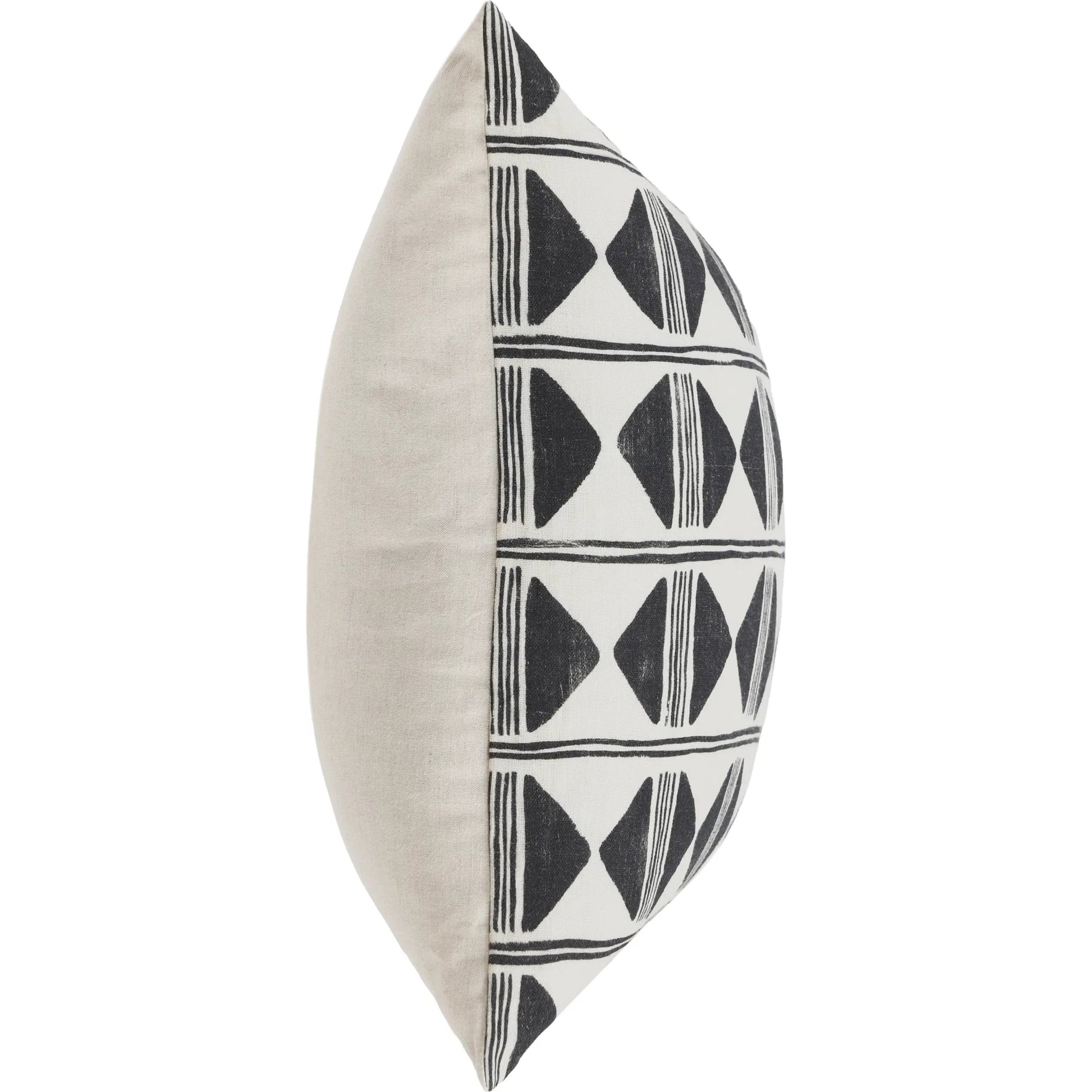 Nubia Round Cotton Fabric Throw Pillow by Villa by Classic Home in black, white. Made from unique in a rustic style.
