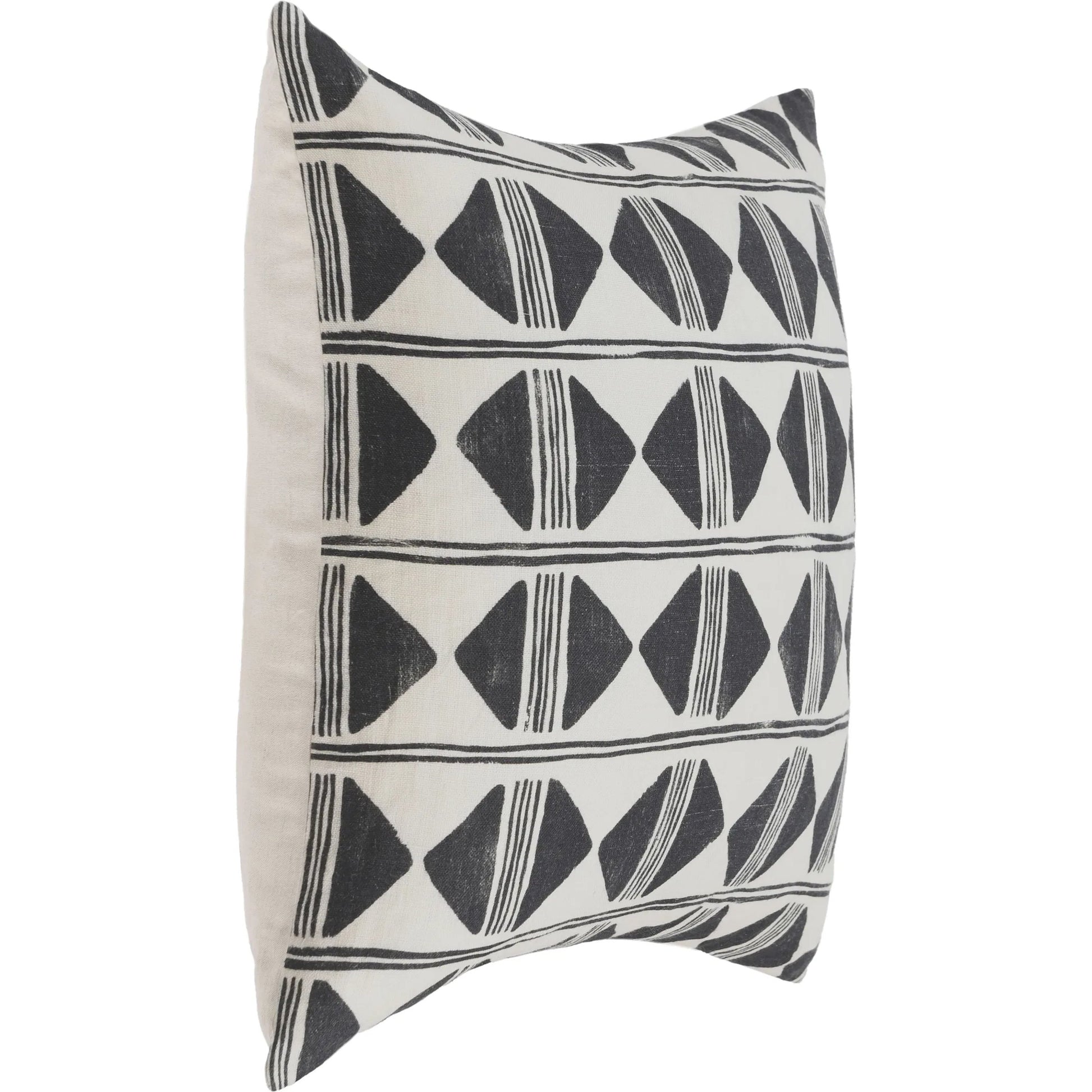 Nubia Round Cotton Fabric Throw Pillow by Villa by Classic Home in black, white. Made from unique in a rustic style.