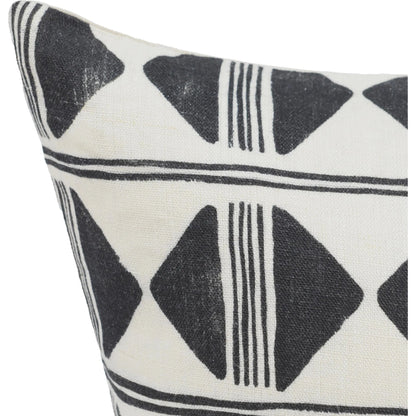 Nubia Round Cotton Fabric Throw Pillow by Villa by Classic Home in black, white. Made from unique in a rustic style.