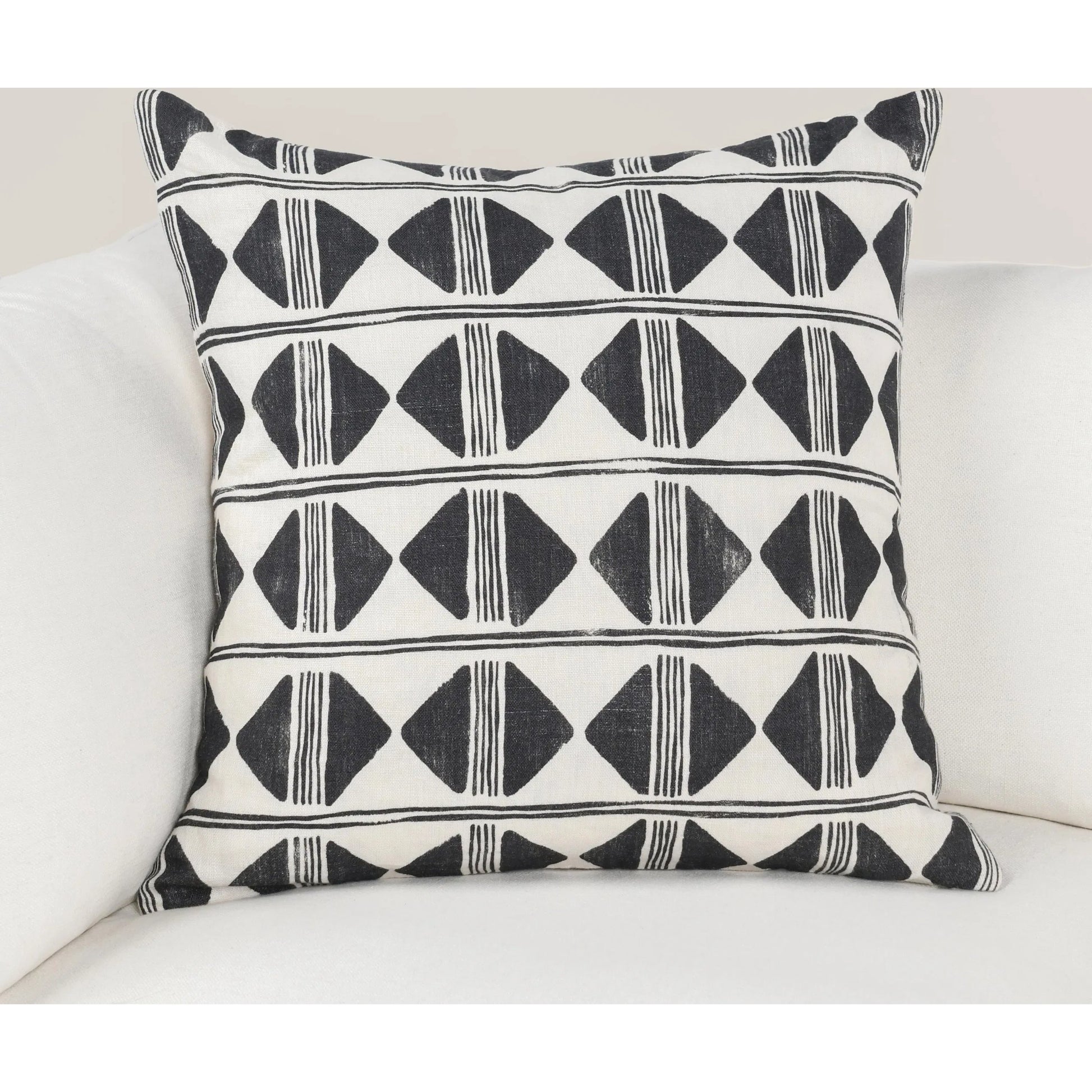 Nubia Round Cotton Fabric Throw Pillow by Villa by Classic Home in black, white. Made from unique in a rustic style.